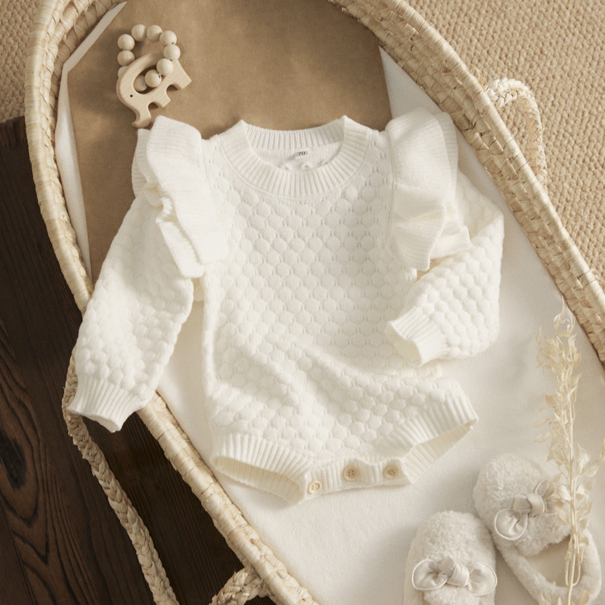 Knit Ruffle Sweater Onesie