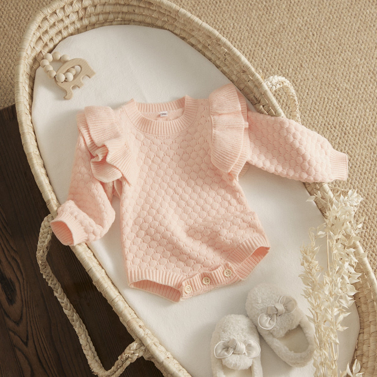 Knit Ruffle Sweater Onesie