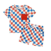 American Checkered Waffle Set - The Ollie Bee