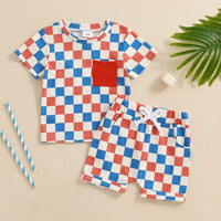 American Checkered Waffle Set - The Ollie Bee