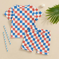 American Checkered Waffle Set - The Ollie Bee