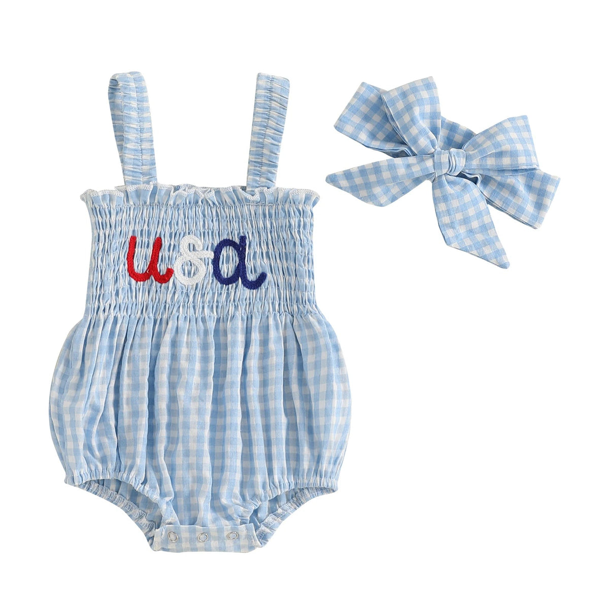 American Girl Gingham Romper - The Ollie Bee