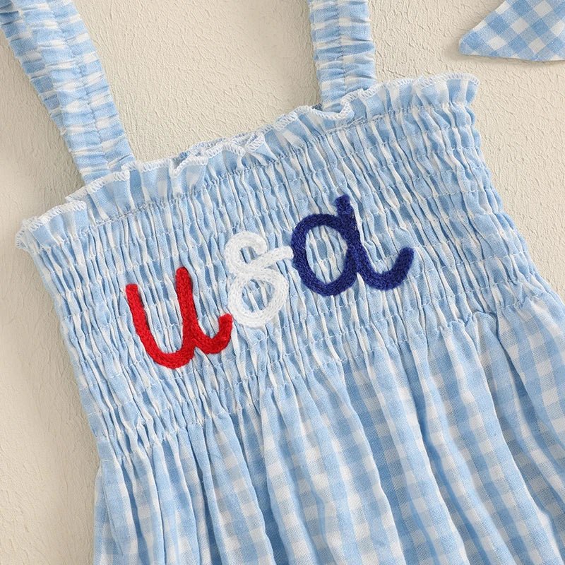 American Girl Gingham Romper - The Ollie Bee