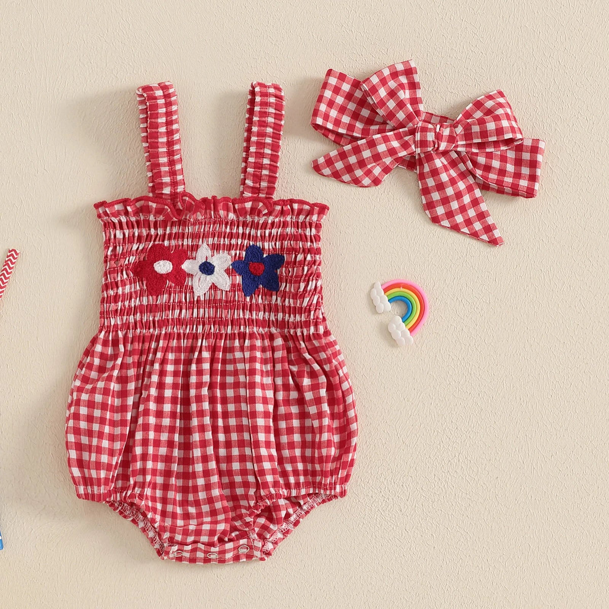 American Girl Gingham Romper - The Ollie Bee