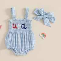 American Girl Gingham Romper - The Ollie Bee