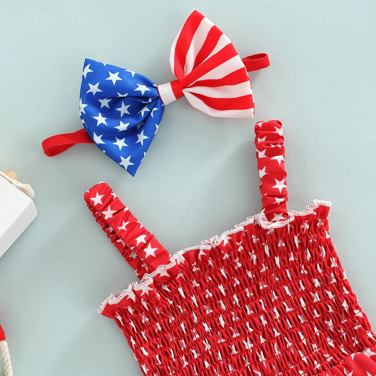 American Stars Onesie and Bow - The Ollie Bee