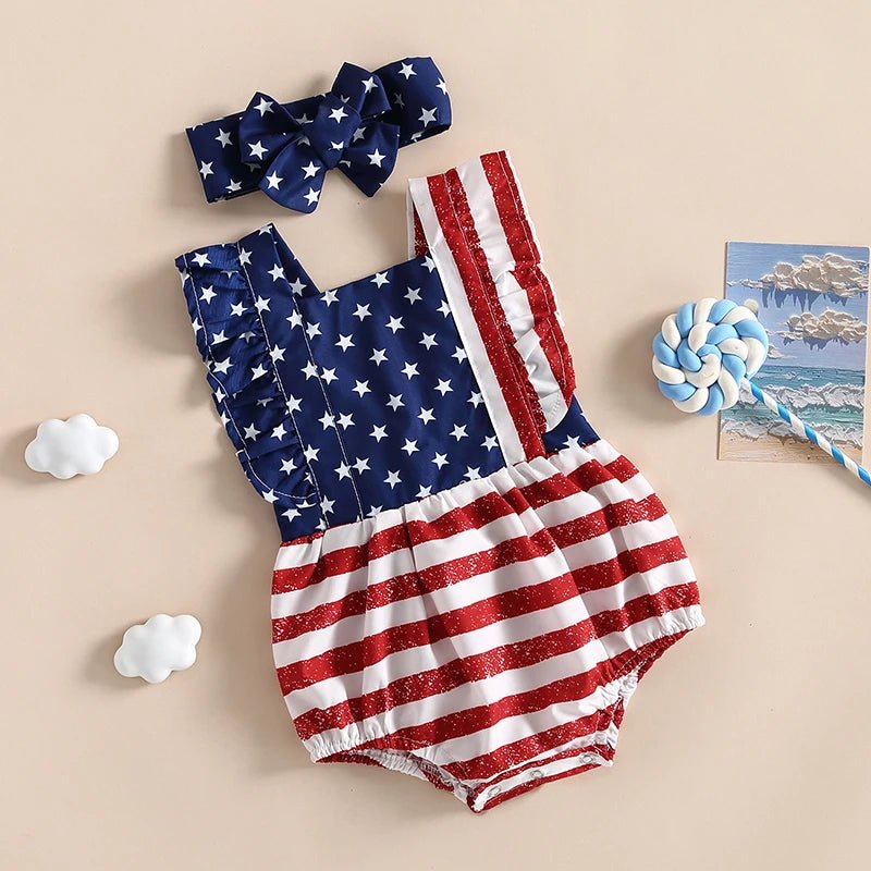 Back Bow American Onesie - The Ollie Bee