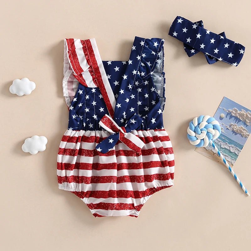 Back Bow American Onesie - The Ollie Bee