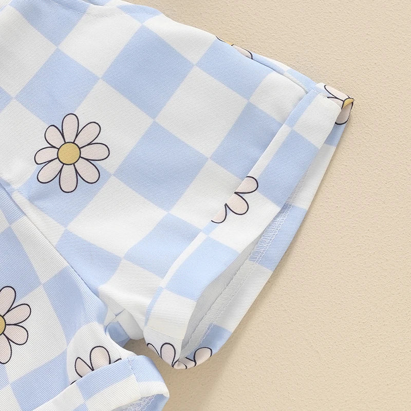 Checkerboard Daisy Overalls - The Ollie Bee