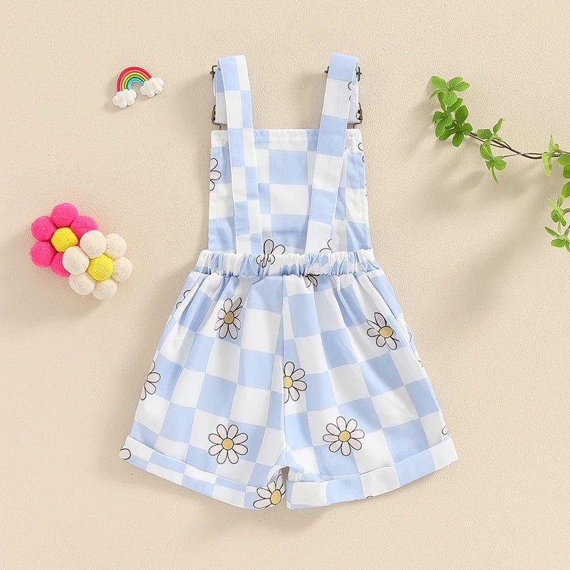 Checkerboard Daisy Overalls - The Ollie Bee