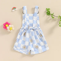 Checkerboard Daisy Overalls - The Ollie Bee