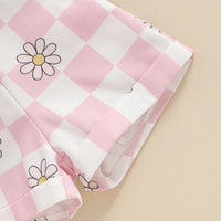 Checkerboard Daisy Overalls - The Ollie Bee