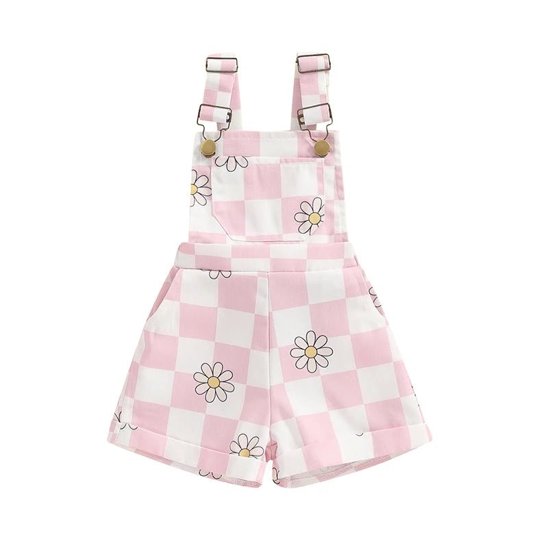 Checkerboard Daisy Overalls - The Ollie Bee