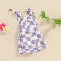 Checkerboard Daisy Overalls - The Ollie Bee