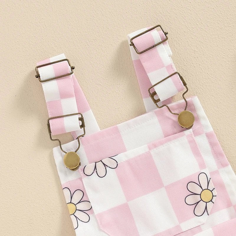 Checkerboard Daisy Overalls - The Ollie Bee