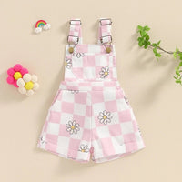 Checkerboard Daisy Overalls - The Ollie Bee