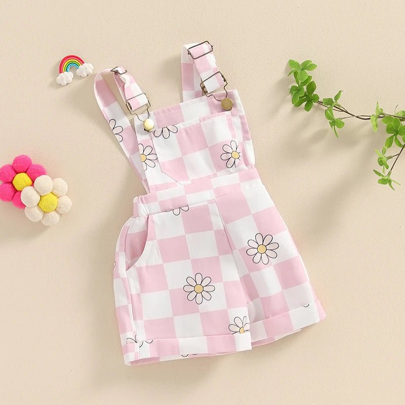 Checkerboard Daisy Overalls - The Ollie Bee