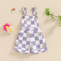 Checkerboard Daisy Overalls - The Ollie Bee