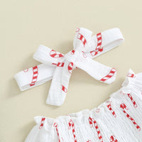 Christmas Print Bubble Onesie and Bow - The Ollie Bee