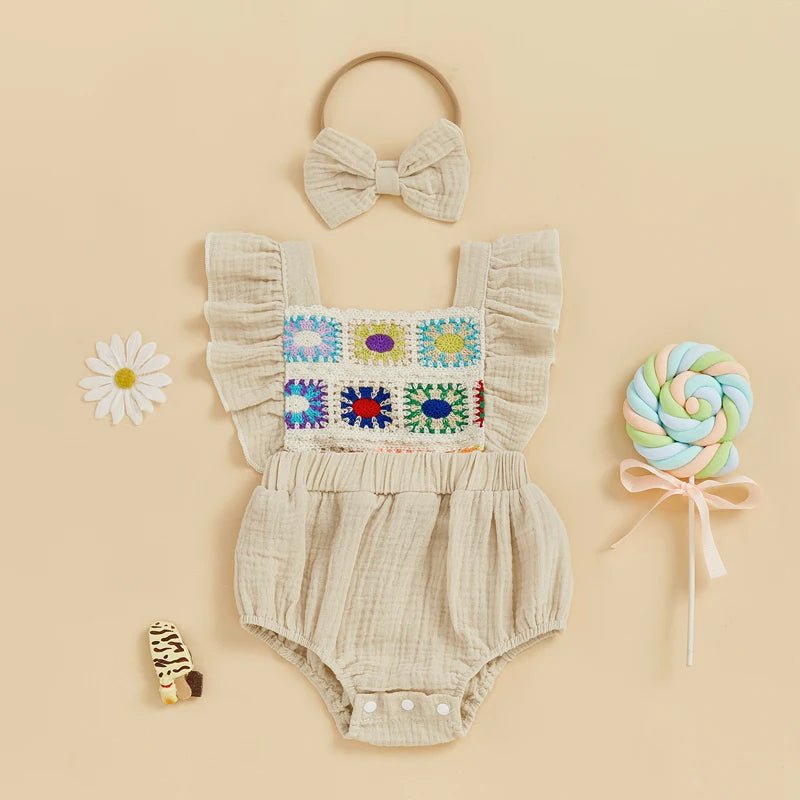 Crochet Daisy Romper - The Ollie Bee