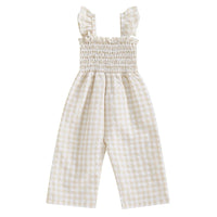 Gingham Smocked Jumpsuit - The Ollie Bee