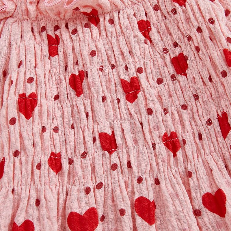 Hearts & Dots Bubble Sleeve Romper - The Ollie Bee