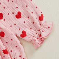 Hearts & Dots Bubble Sleeve Romper - The Ollie Bee