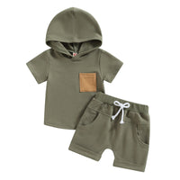 Hooded Pocket Tee Set - The Ollie Bee