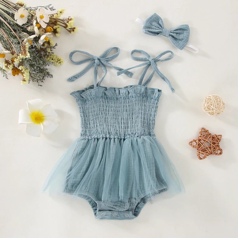 Muslin Tulle Onesie and Headband - The Ollie Bee