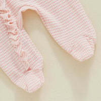 Pink Waffle Footie Set - The Ollie Bee