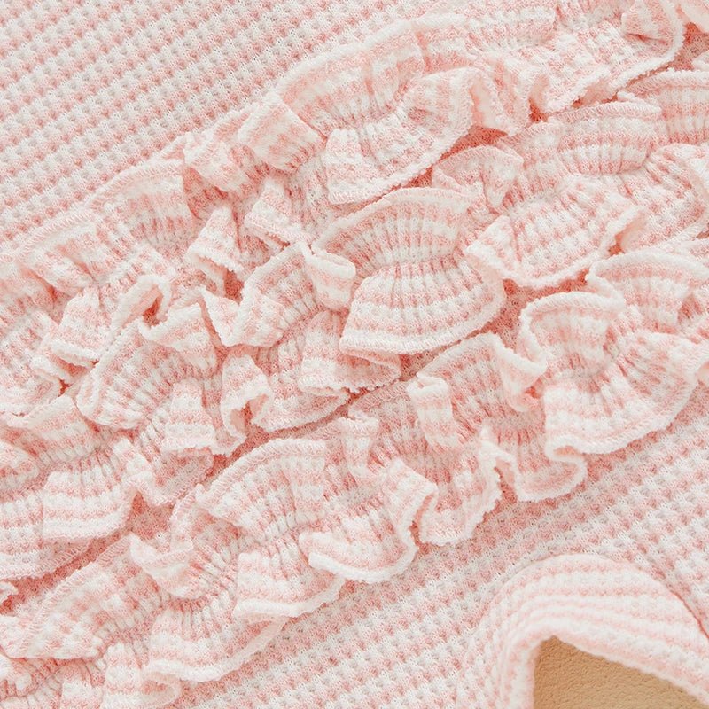 Pink Waffle Footie Set - The Ollie Bee