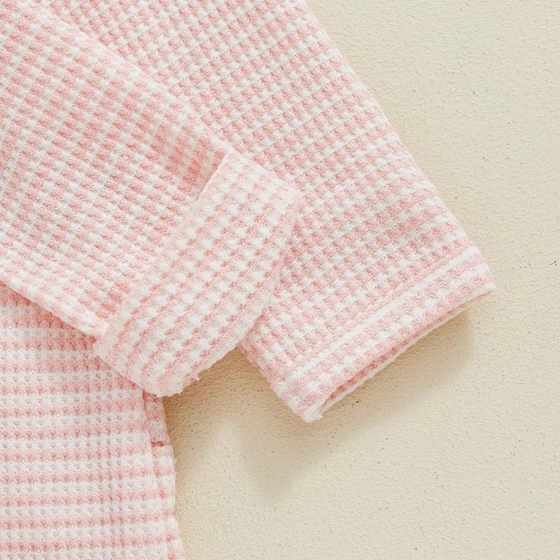 Pink Waffle Footie Set - The Ollie Bee