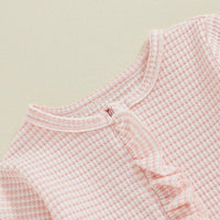 Pink Waffle Footie Set - The Ollie Bee