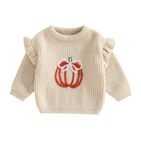 Pumpkin Bow Knit Sweater - The Ollie Bee