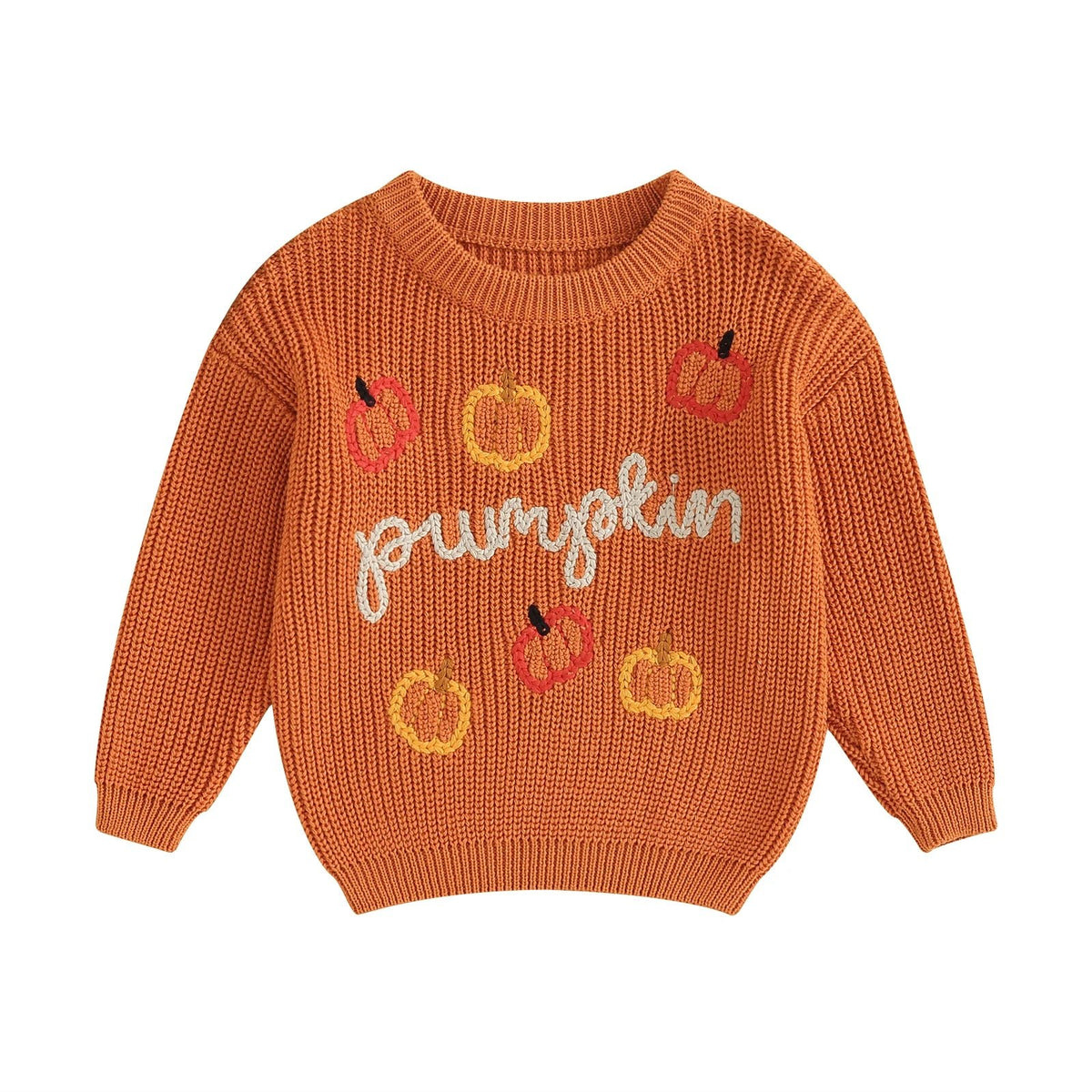 Pumpkin Embroidered Sweater - The Ollie Bee