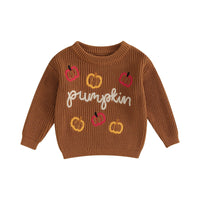 Pumpkin Embroidered Sweater - The Ollie Bee