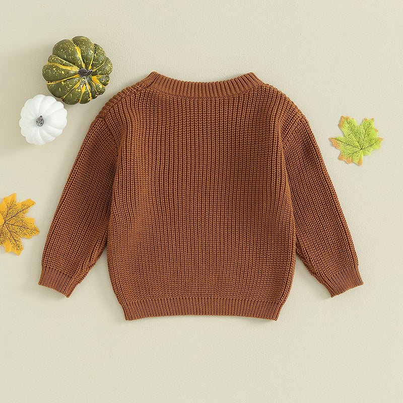 Pumpkin Embroidered Sweater - The Ollie Bee
