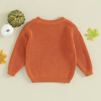 Pumpkin Embroidered Sweater - The Ollie Bee