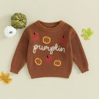 Pumpkin Embroidered Sweater - The Ollie Bee