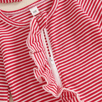 Red Striped Footie Set - The Ollie Bee