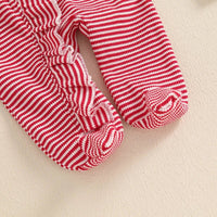 Red Striped Footie Set - The Ollie Bee