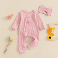 Ribbed Ruffle Footie Set - The Ollie Bee
