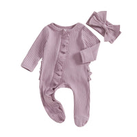 Ribbed Ruffle Footie Set - The Ollie Bee