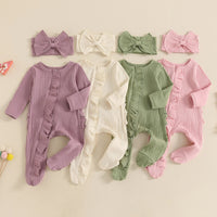 Ribbed Ruffle Footie Set - The Ollie Bee