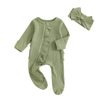 Ribbed Ruffle Footie Set - The Ollie Bee