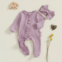 Ribbed Ruffle Footie Set - The Ollie Bee