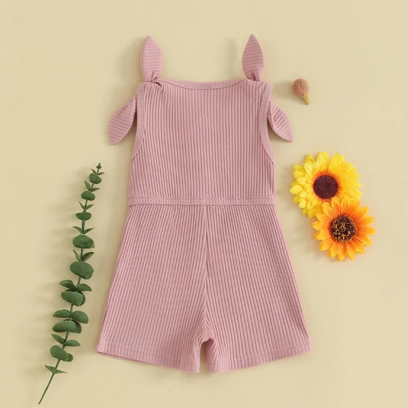 Ribbed Tie Sleeve Romper - The Ollie Bee
