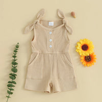 Ribbed Tie Sleeve Romper - The Ollie Bee