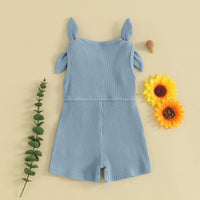 Ribbed Tie Sleeve Romper - The Ollie Bee