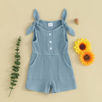 Ribbed Tie Sleeve Romper - The Ollie Bee